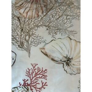 POTTERY BARN DUVET ATLANTIC SEASHELLS CORAL STARFISH SEAHORSE QUEEN +3 sham